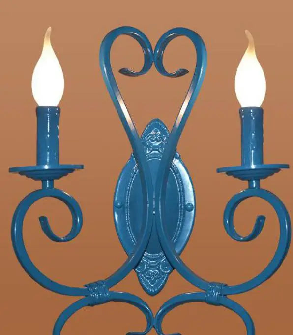 applique murale antique en métal avec miroir décoratif - vue 12 sur 12