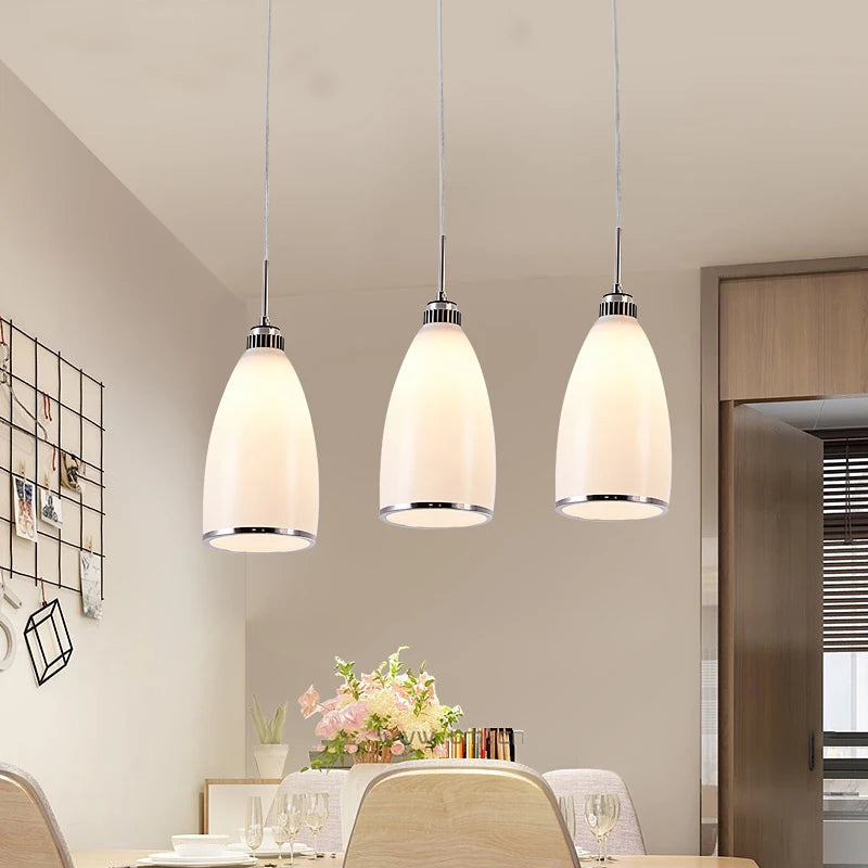 suspension led moderne en verre pour maison