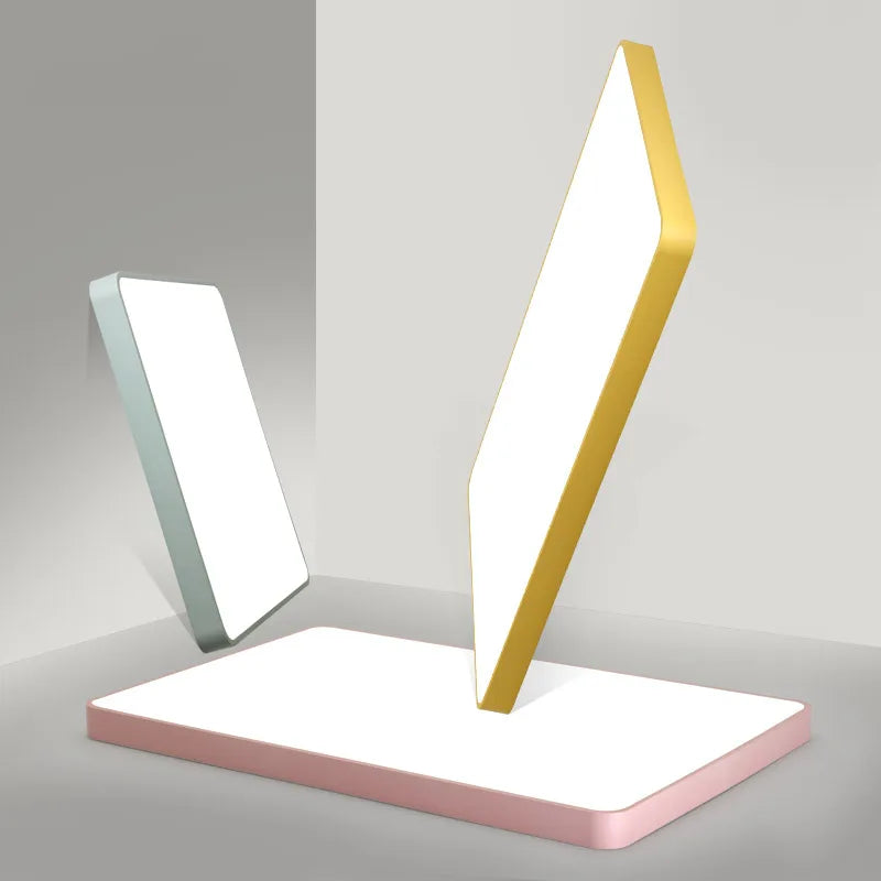 plafonnier led carré surface monté avec télécommande luminaire - vue 4 sur 12