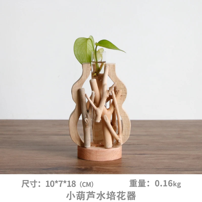 vase en bois massif fait main pour fleurs et décoration créative - vue 13 sur 14