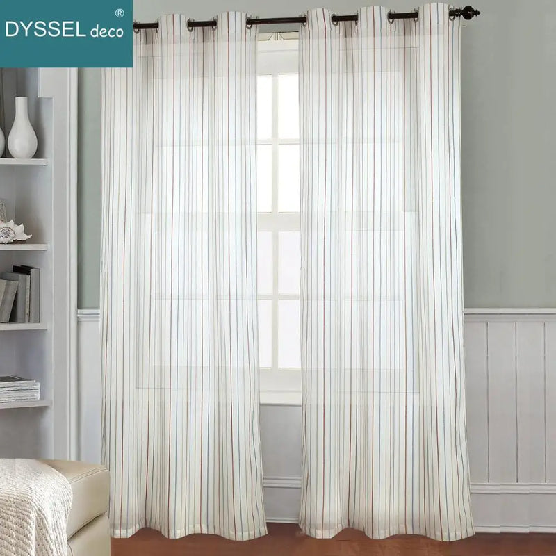 Voilage rayé style européen pour salon chambre