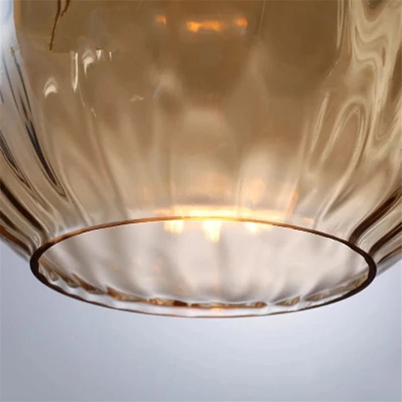 lampes suspendues en verre grain d'eau nordique rétro décoratives