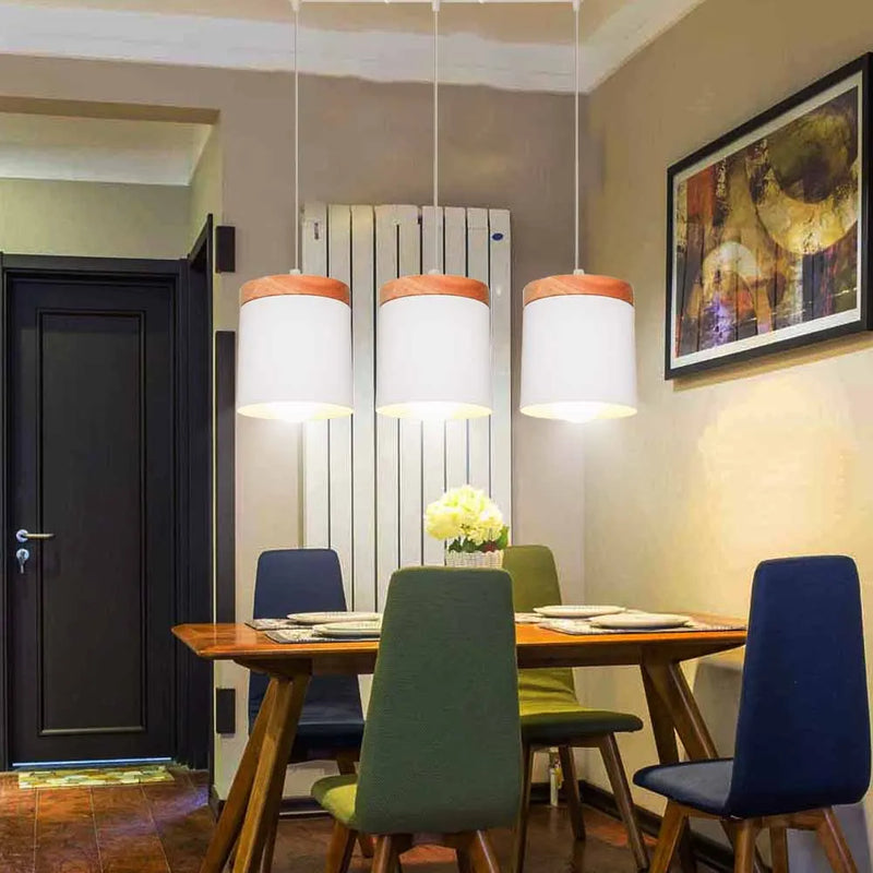 lampes suspendues nordiques en bois moderne pour éclairage intérieur