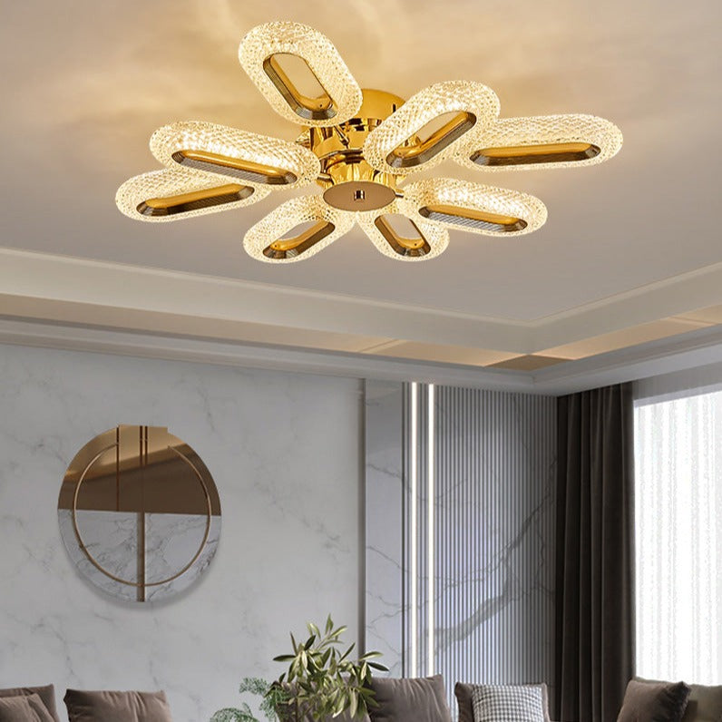 Plafonnier moderne LED en cristal ovale Marvona - vue 4 sur 9