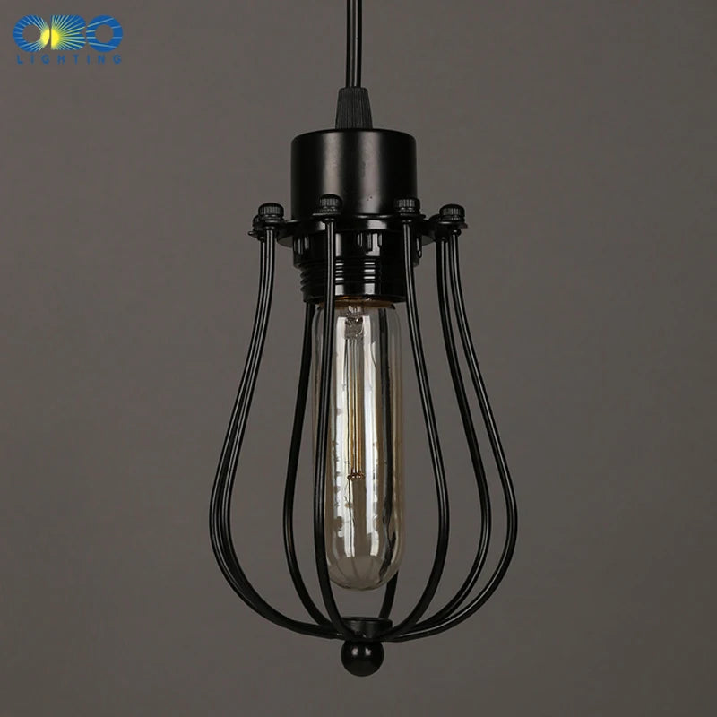 Suspension Vintage peintes en métal noir - vue 7 sur 6