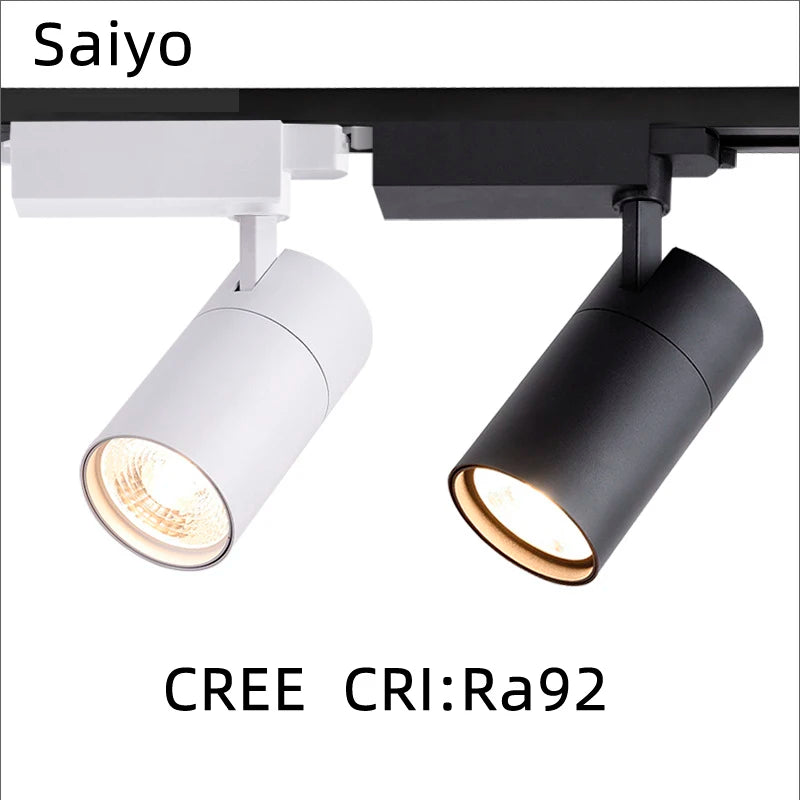 lampe led sur rail avec tige de suspension réglable en aluminium