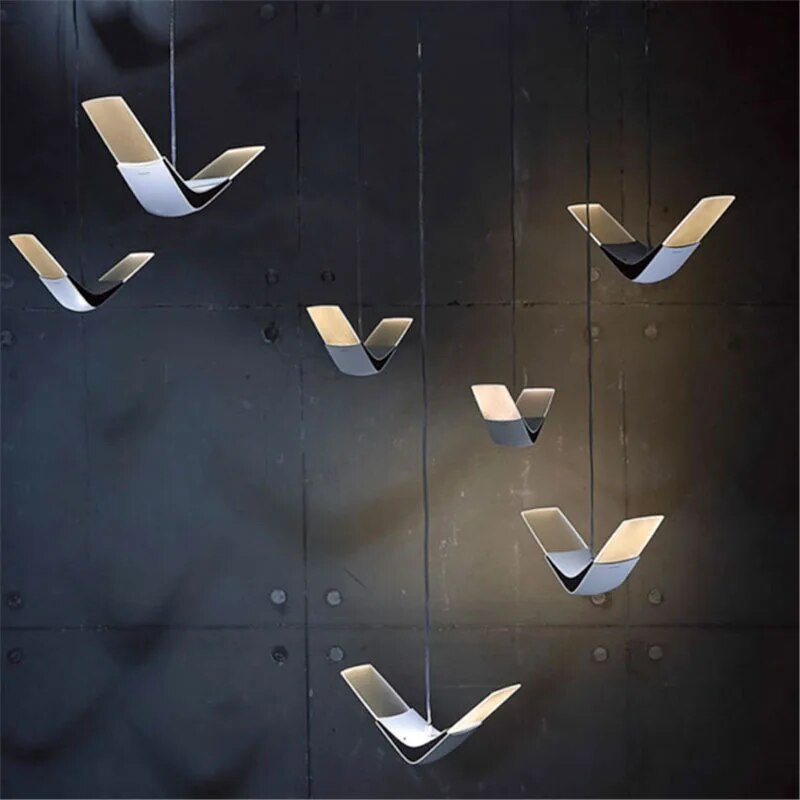 Suspension LED volantes modernes pour salle à manger