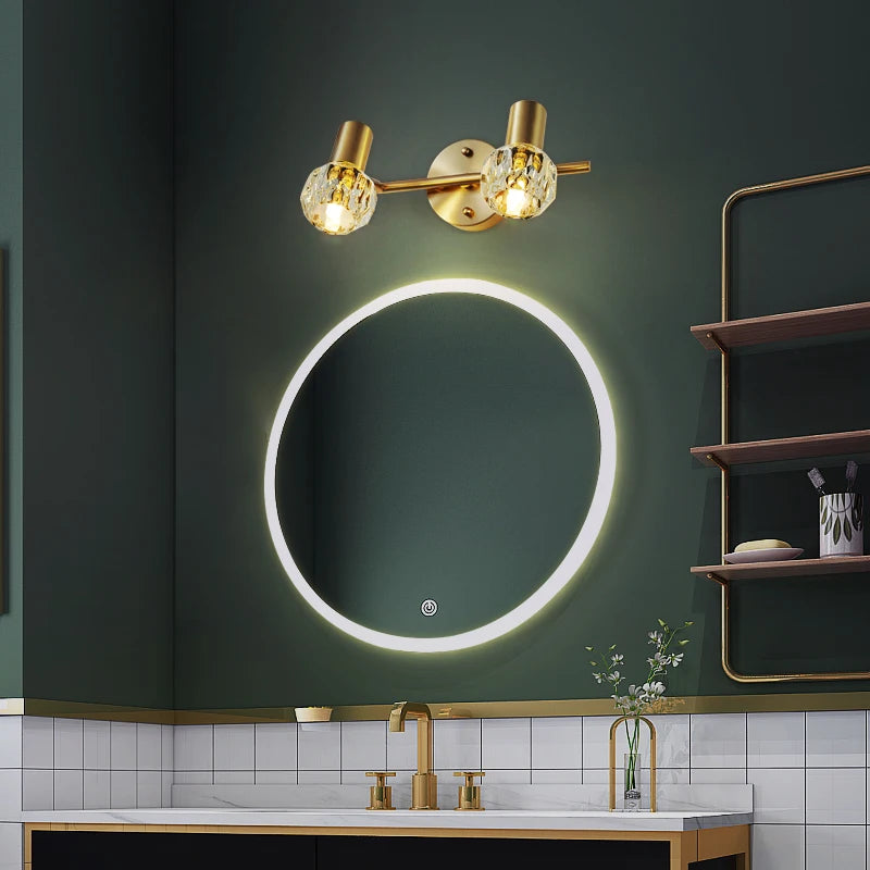 lampe frontale à led en cristal design moderne pour salle de bain - vue 5 sur 8