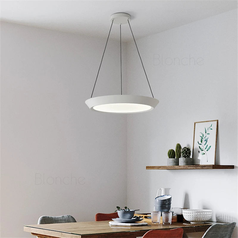 suspension moderne ronde en led pour éclairage intérieur - vue 2 sur 10