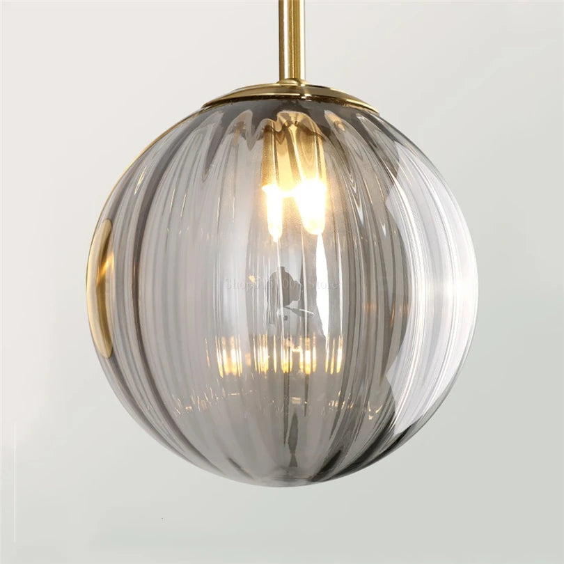 suspension LED en verre design moderne simpliste - vue 5 sur 12