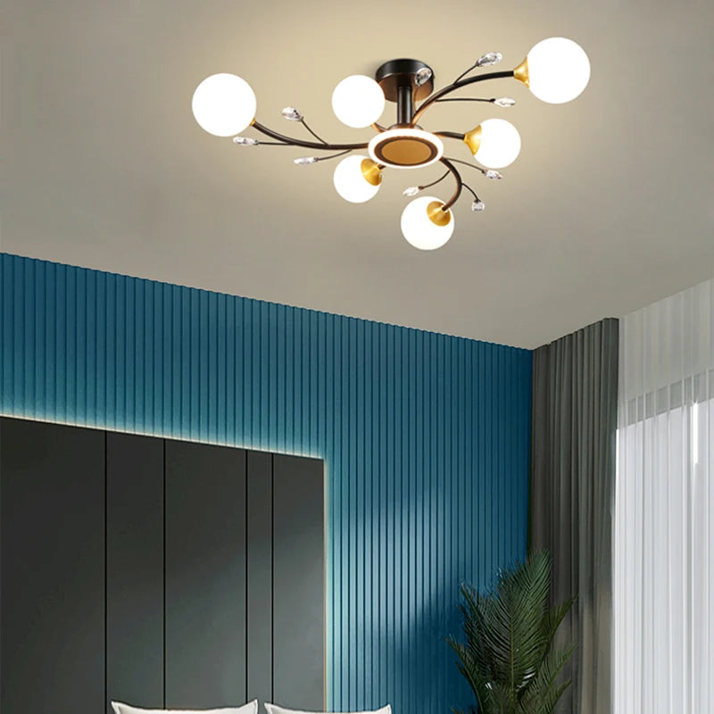 lustre moderne en cristal pour une ambiance minimaliste élégante - vue 4 sur 8