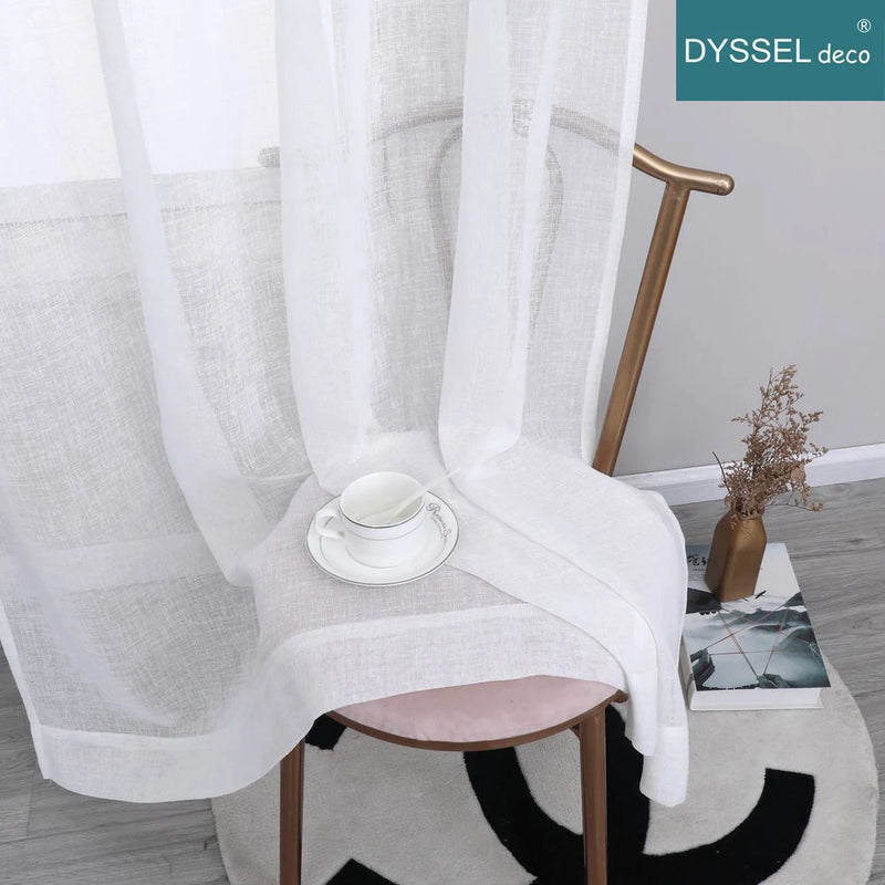 Voilage tulle léger rayé style moderne salon chambre