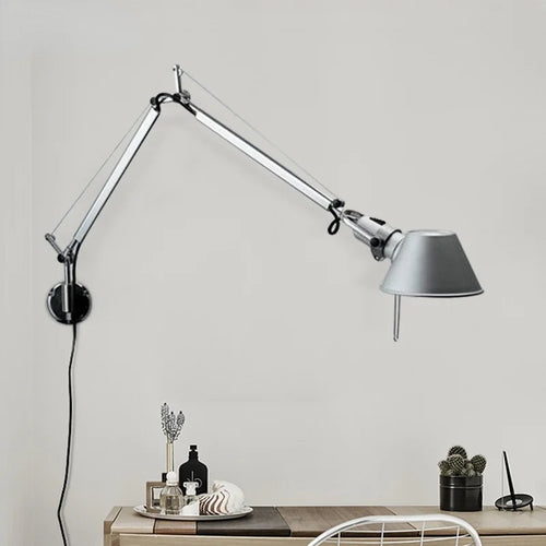 applique murale led moderne à bras long pliable et réglable pour lecture