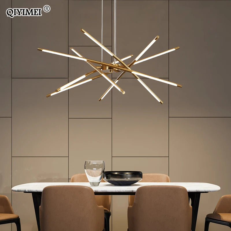 lustre led moderne pour décoration intérieure et éclairage - vue 4 sur 14