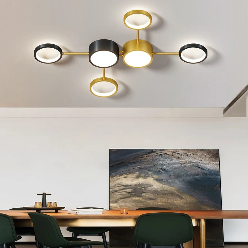 plafonnier led acrylique design moderne forme moléculaire décoratif - vue 6 sur 10