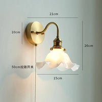 Éclairage LED verre salle bain nordique cuivre tirer interrupteur