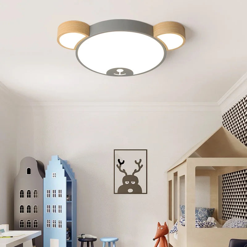 plafonnier créative moderne en forme d'ours en bois led - vue 5 sur 9