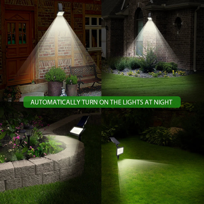 lampe solaire extérieure 50 led t-sunrise éclairage mural décoratif