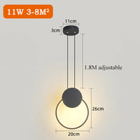 Moderne minimaliste LED longue ligne unique tête lustre café bar lampe de table chambre lampe de chevet restaurant suspension lumières