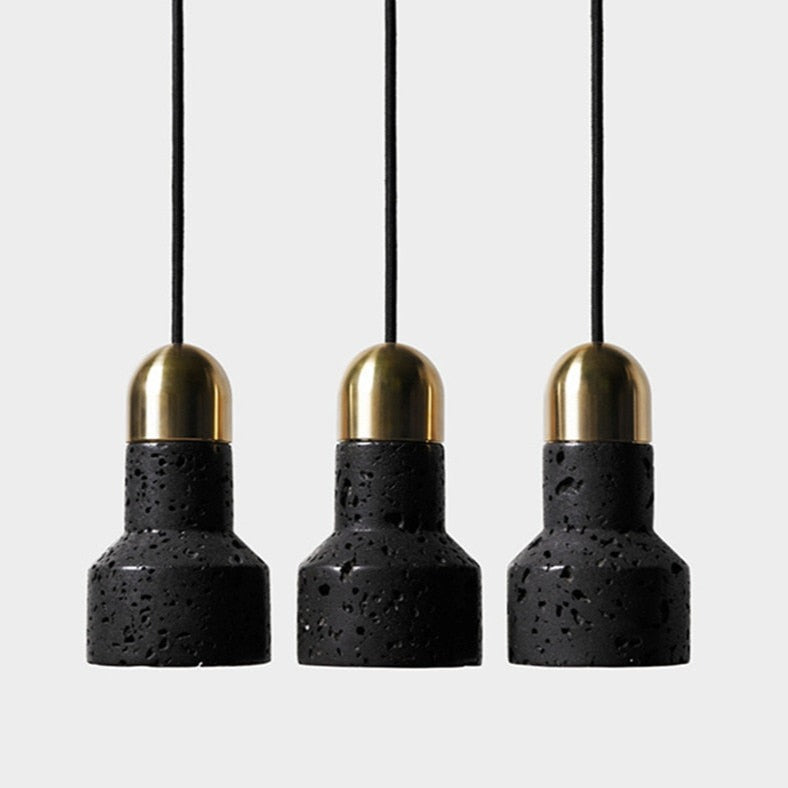 Suspension industrielle noir et doré Terrazzo - vue 4 sur 14