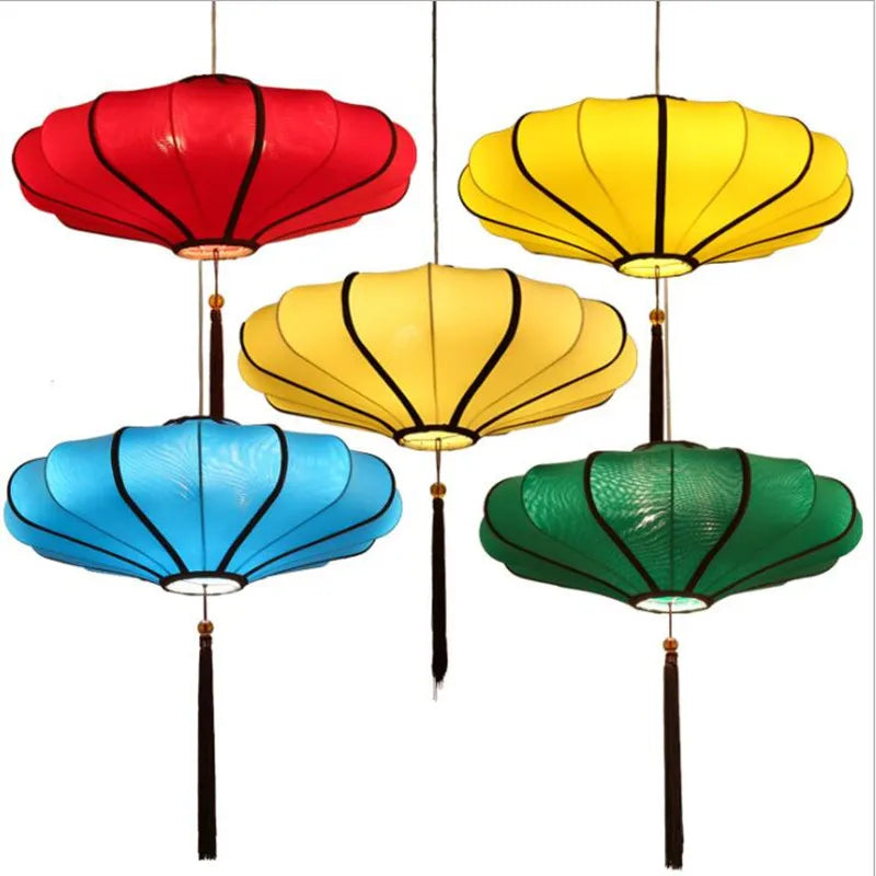 lustre en tissu chinois pour restaurants et hôtels - vue 2 sur 11