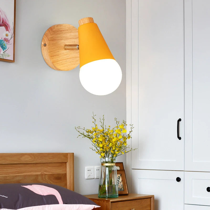 applique murale nordique en fer et bois moderne décorative - vue 5 sur 10