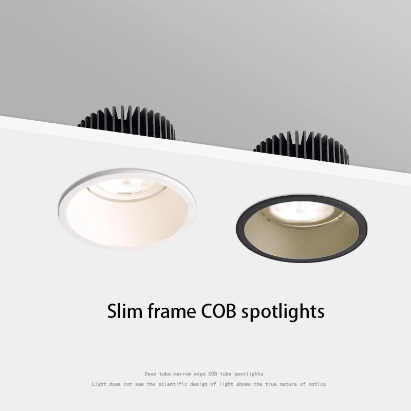 projecteurs led cob haute qualité cadre étroit downlight