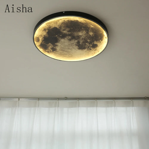 plafonnier led rond lune design nordique créatif décoratif
