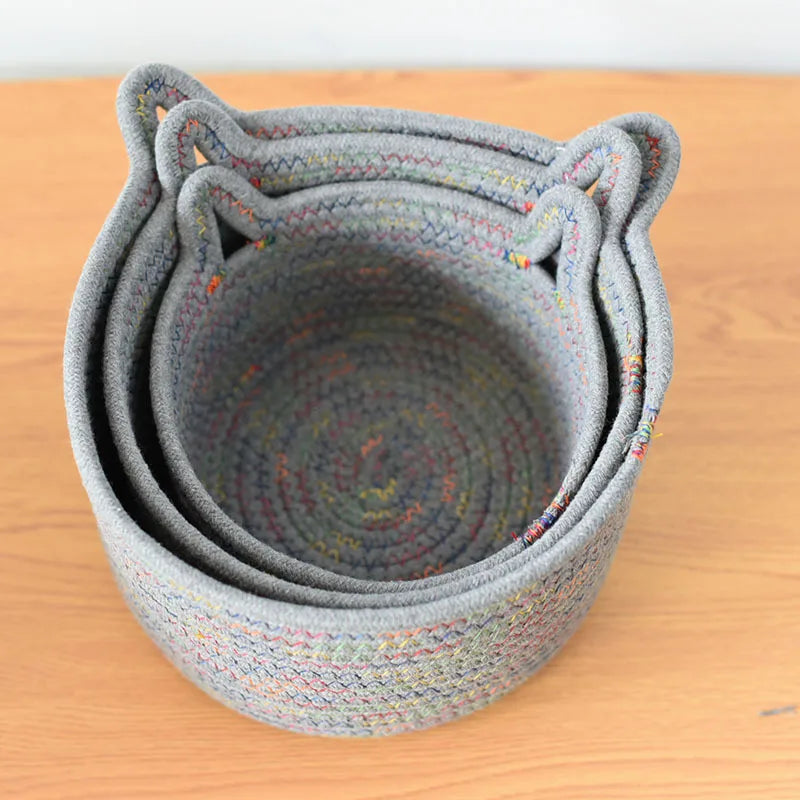 panier de rangement en corde pour cosmétiques et objets divers - vue 5 sur 8