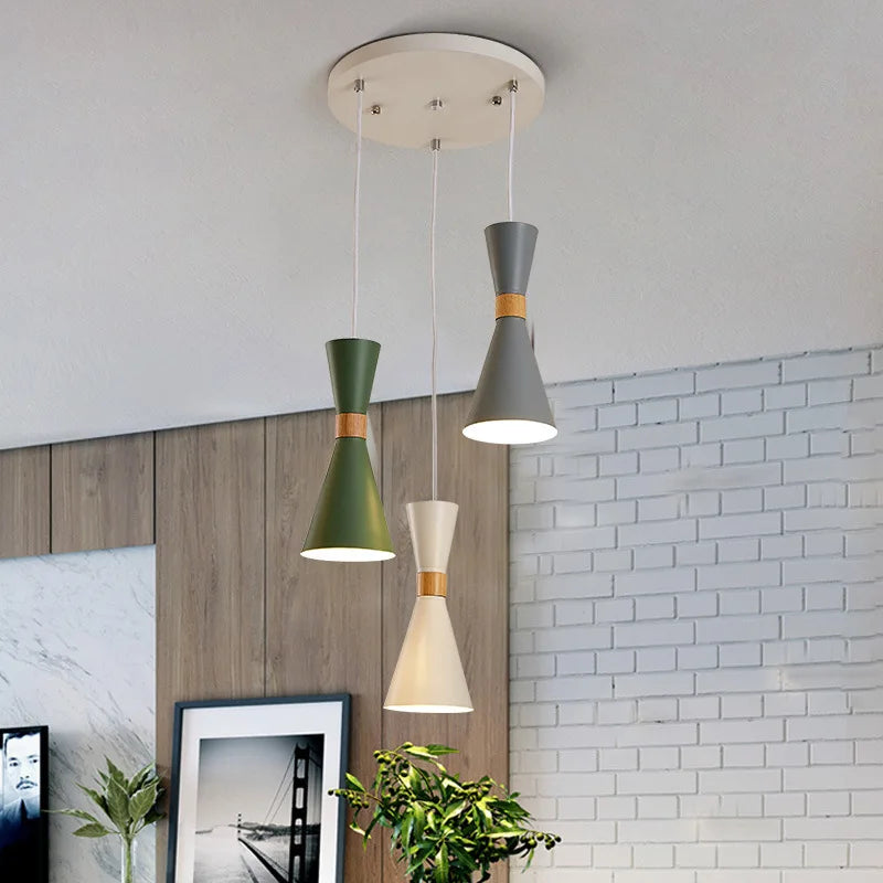 suspension moderne en bois créative macaron - vue 5 sur 17