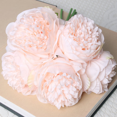 bouquet de 5 pivoines artificielles en soie pour décoration
