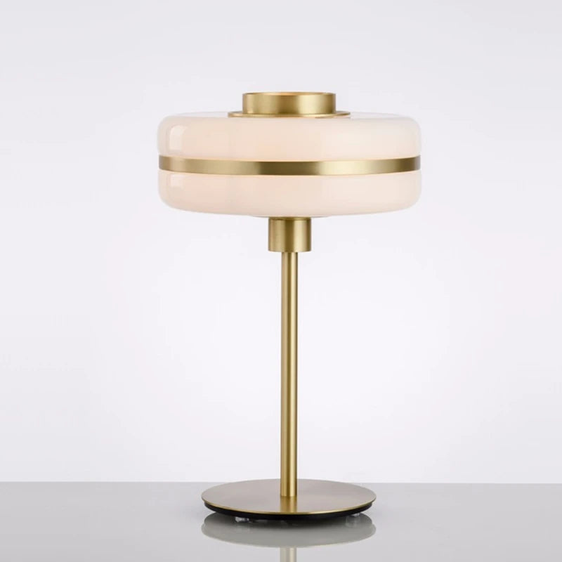 Suspension en verre laiteux doré - vue 7 sur 10
