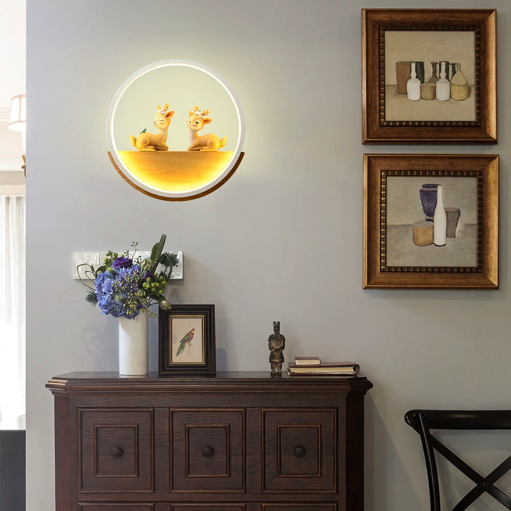 applique murale led en bois décorative pour chambre d'enfant - vue 7 sur 8