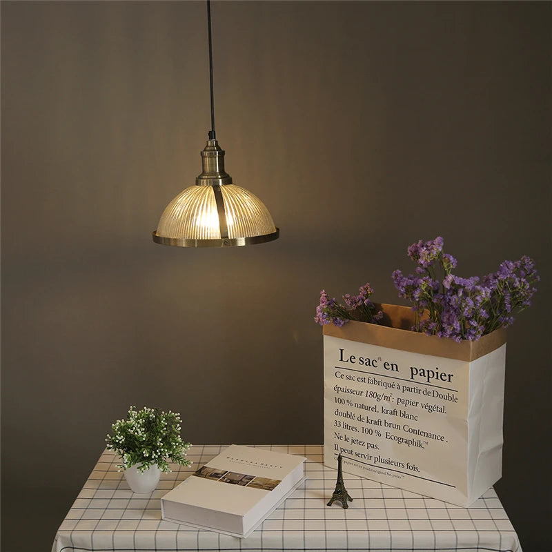 suspension rétro industrielle en verre pour intérieur moderne - vue 3 sur 7