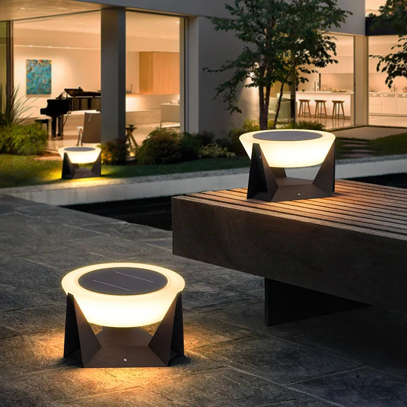 lampadaire solaire moderne pour jardin et terrasse - vue 6 sur 8