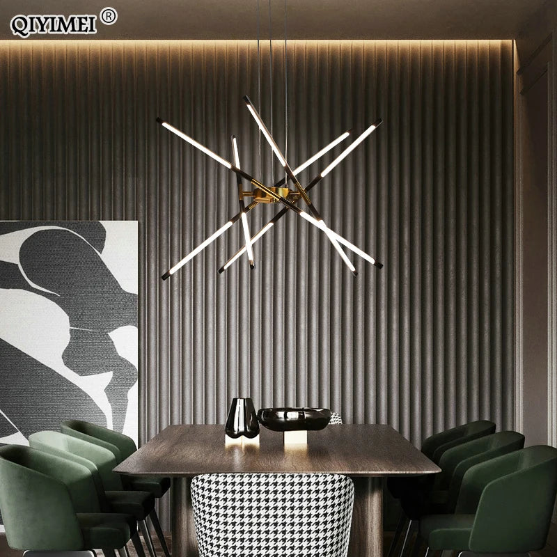 lustre led moderne pour décoration intérieure et éclairage - vue 6 sur 14