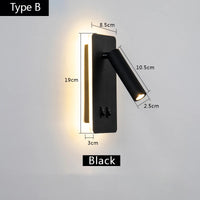 applique murale moderne rotative led avec interrupteur