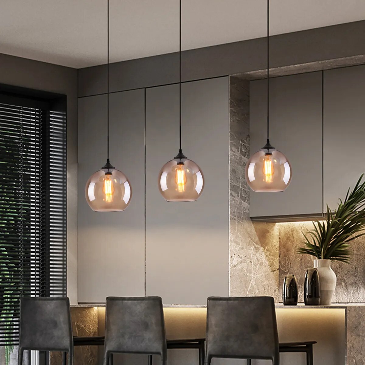 Suspension boule de verre design - vue 3 sur 10