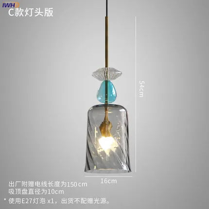 suspension lumineuse moderne en verre pour intérieur élégant - vue 8 sur 11