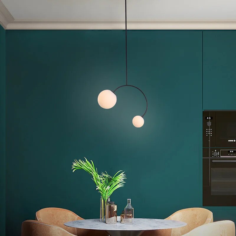 lustre c forme décoration éclairage led - vue 7 sur 7