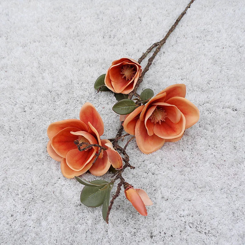 fleur artificielle de magnolia en soie pour décoration élégante - vue 6 sur 7