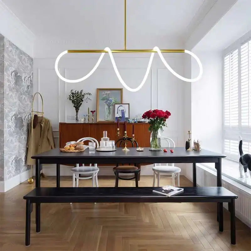 lustre simple note moderne design nordique pour restaurant - vue 4 sur 12