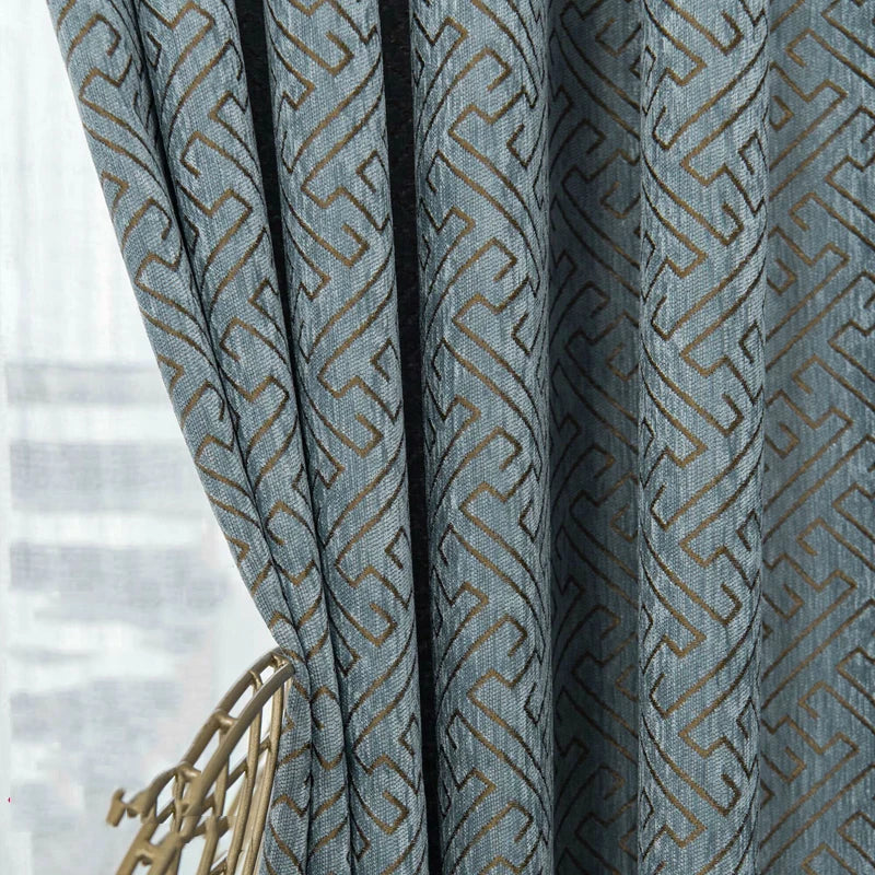 Rideau occultant motif géométrique style moderne sur mesure