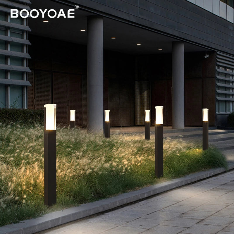 Lampe de pelouse éclairage extérieur lumière moderne en aluminium étanche à l'eau jardin extérieur lampe de pelouse maison cour décor paysage lumières - vue 2 sur 10