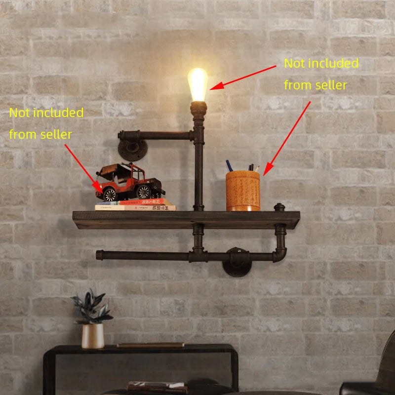 applique murale industrielle vintage en tuyau d'eau style loft - vue 5 sur 10