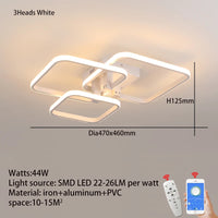 FANPINFANDO Rectangle acrylique aluminium plafond moderne à LEDs lumières pour salon chambre blanc/noir Led plafonniers