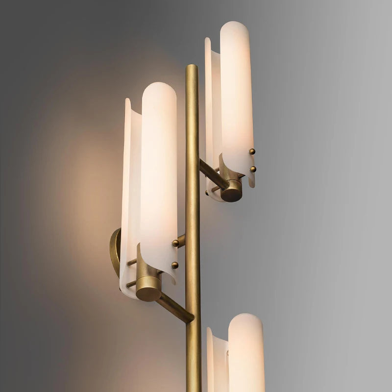 applique murale moderne art déco en cuivre doré  lampe LED décorative - vue 9 sur 10