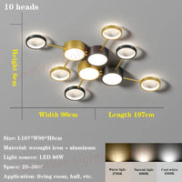 plafonnier led acrylique design moderne forme moléculaire décoratif