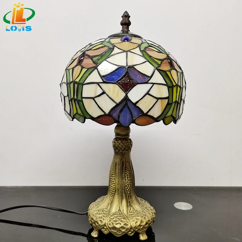 lampe à poser style tiffany design européen et américain - vue 6 sur 6