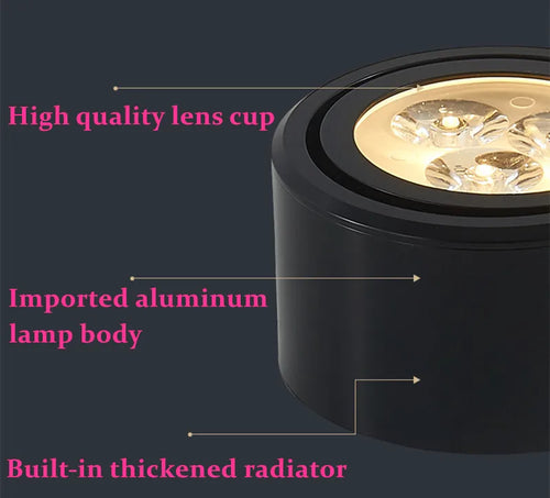 Spot monté en Surface downlight COB Led éclairage intérieur